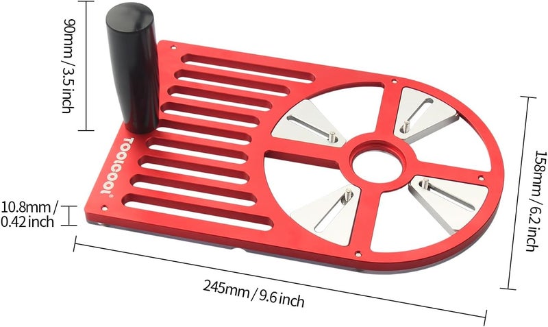 Tocool Universal Trim Router Base Plate Router Accessories Aluminum Alloy Clear Acrylic Sub Base Fits for DeWalt, Makita, Festool, Milwaukee Router etc - Image 2
